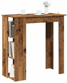 vidaXL Masă bar cu rafturi, lemn vechi, 102x50x103,5 cm lemn prelucrat