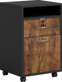 HOMCOM Dulap de Birou cu Raft Deschis, Sertar și Dulăpior, Maro | Aosom Romania