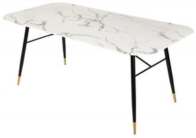 Masa design modern Paris 180cm, alb marmorat