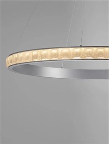 Lustra LED design circular, Otel, Argintiu, Cristal K9, ETEKEN NVL-9501216