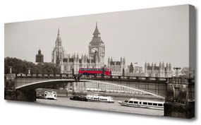 Tablou pe panza canvas Brucker autobuz urban Arhitectura Gri Roșu