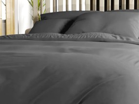 Lenjerie de pat din bumbac LUX gri inchis cu buzunar hotelier Dimensiune lenjerie de pat: 70 x 90 cm | 140 x 200 cm