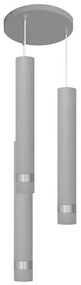 Lustr LED TUBA 3xGU10/4,8W/230V cablu, gri/crom lucios