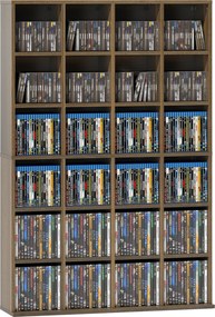 HOMCOM Mobilier de depozitare multimedia 456 CD/ 336 DVD - bibliotecă din lemn cu rafturi reglabile, 89 x 130,5 cm, maro | Aosom Romania