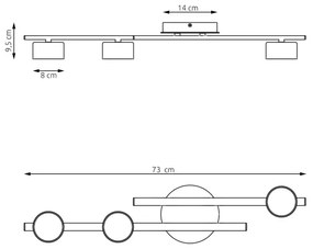 Plafonieră FRAGMENT 3xGX53/12W/230V negru