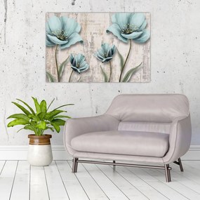 Tablou - Flori texturate (90x60 cm)