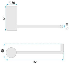 Cuier de baie 9711A Prism auriu periat