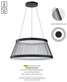 Lustra moderna suspendata LED cu telecomanda BALU