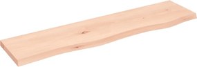 vidaXL Poliță de perete, 80x20x2 cm, lemn masiv de stejar netratat