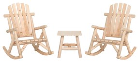 vidaXL Set mobilier de grădină, 3 piese, lemn masiv de molid