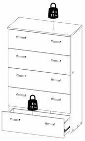 Comodă albă înaltă 74x115 cm Space – Tvilum
