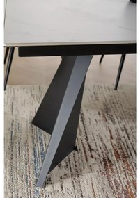 Masa extensibila Laconi alb/negru L160-220xl90 cm