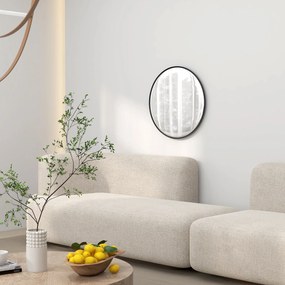 HOMCOM Oglindă de perete, design modern, Φ61 cm, Negru | Aosom Romania