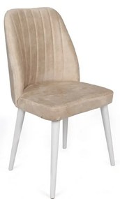 Set de scaune de sufragerie Alfa Beige and White, 2 buc.