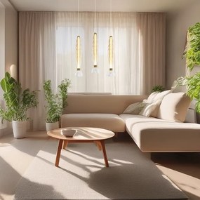 Lustră LED pe cablu LUCCO LED/18W/230V d. 15 cm auriu