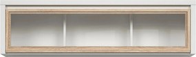 Vitrina suspendata KASPIAN, alb/stejar sonoma, PAL/sticla, 144x31x40 c