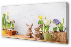 Tablouri canvas flori iepuri