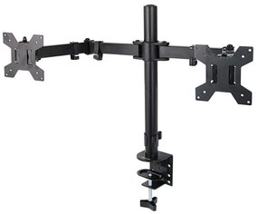 Resigilat: Suport monitor Esperanza ERW018, 2 monitoare, 10"-27", VESA 75/100 mm, Pana 8 kg per brat, Negru