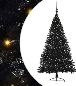 vidaXL Pom de Crăciun artificial pre-iluminat Negru 180 cm PVC