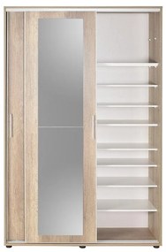 Pantofar Adore Porto cu cuier, 2 usi cu oglinda, 12 rafturi, capacitate 35 perechi incaltaminte, 120 x 212 x 40 Cm