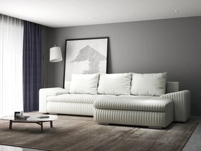 Colțar extensibil dumonde cu ladă de depozitare si sezut confortabil din spuma high-density, Leonardo Ambience Ivory 260x185 cm II