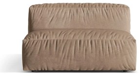 Modul pentru canapea modulară maro deschis cu tapițerie din catifea (de mijloc) Martina – Micadoni