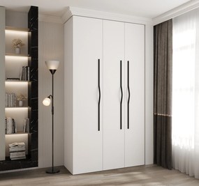 Dulap de haine 130 cm Carmela 40-2 (alb + Negru). 1126557