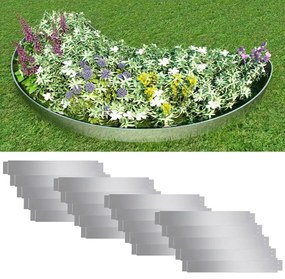 vidaXL Set gard gazon plăci flexibile 20 buc. 100x14 cm oțel zincat