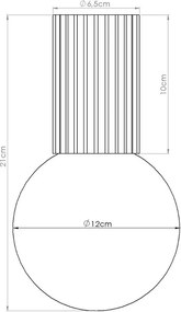 Plafonieră neagră cu abajur din sticlă ø 12 cm Orbital – Sollux
