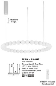 Lustra LED suspendata cu telecomanda design decorativ PERLA