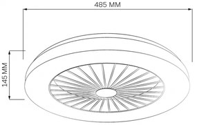Plafonieră LED dimabilă cu ventilator LED/48W/230V 3000-6500K + telecomandă