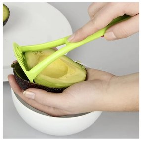 Instrument pentru avocado 4 in 1 Fackelmann 42070, 22,7 cm, Cutit pliabil, Verde