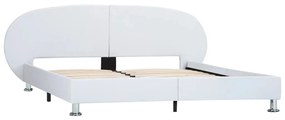 285410 vidaXL Cadru de pat, alb, 120 x 200 cm, piele ecologică
