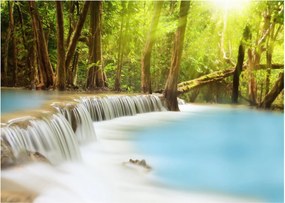 Tablou pe sticlă cu cascada Huai Mae Kamin în pădure (70x50 cm)