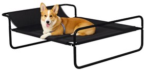 PawHut Pat ridicat pentru caini animale de companie cu suport pentru cap material micro-perforat 91 x 69 x 29 cm negru | Aosom Romania