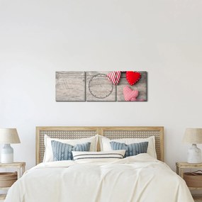 Tablou - Inimioare (cu ceas) (90x30 cm)