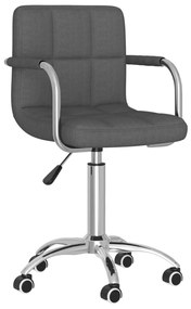 vidaXL Scaun de bucătărie pivotant, gri închis, material textil