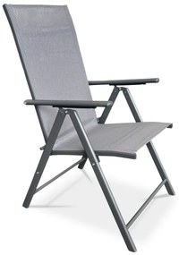Autronic Scaun de grădină, metal, textil, gri, AZC-S1 116 GREY