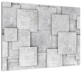 Tablou - Abstracție cu faianță de beton (70x50 cm)