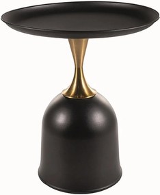 Masuta cafea LIBRA, negru/auriu, metal, 51x61 cm
