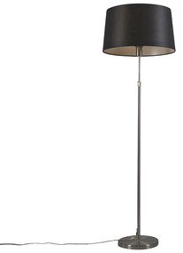 Lampă de podea din oțel cu abajur negru 45 cm reglabil - Parte