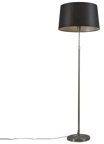 Lampă de podea din oțel cu abajur negru 45 cm reglabil - Parte