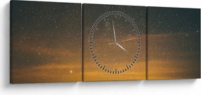 Tablou cu cerul înstelat (cu ceas) (90x30 cm)