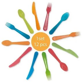 Colorat set de tacâmuri 12 piese