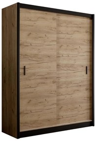 Dulap cu uși glisante SAPHIRA 203x215 cm, stejar craft