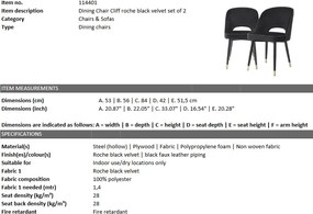 Set de 2 scaune design elegant Cliff, negru 114401 HZ