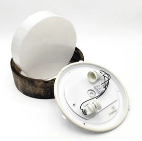 Plafonieră baie OAK SMOKY 2xE27/15W/230V IP54, Ø 27,5 cm, stejar maro