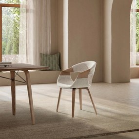 Set de scaune de sufragerie bej cu cotiere 2 buc. tapițat Elif – MOME