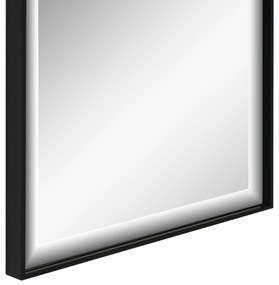HOMCOM Oglindă de Perete dim. 120L x 35l cm - Film de Securitate Anti Explozie, Sistem de Atașare Inclus - Cadru Aliaj Aluminiu Negru | Aosom Romania