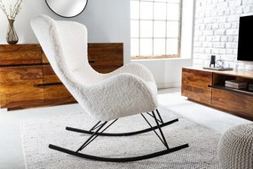 Scaun balansoar modern Scandinavia boucle alb